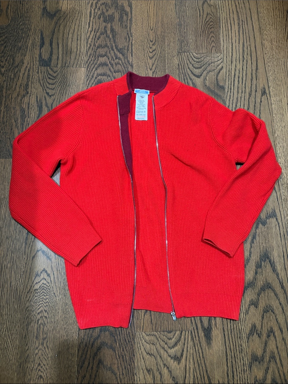 Jacadi Kids Red Zip-Front Ribbed Sweater (sz 12y)